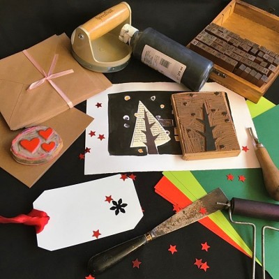 SAT 4 December: Linocut Christmas Wrapping with Stephanie Max